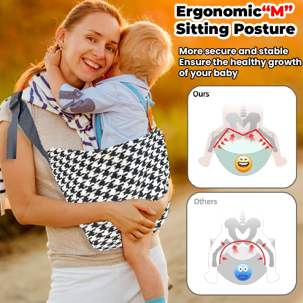 Baby Sling Carrier, BlackWhite - Image 2