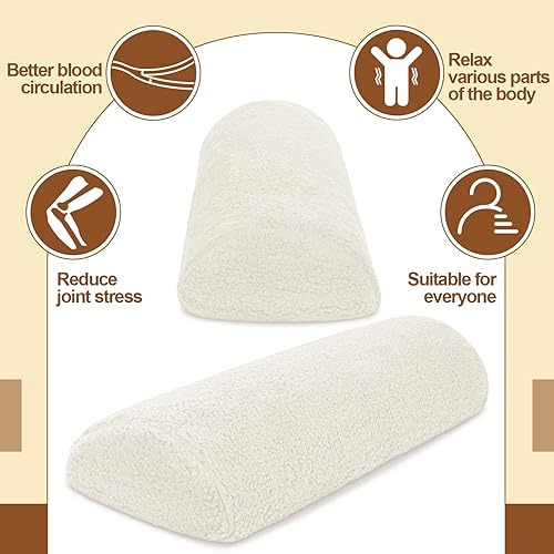 Miniatura 4 de Sintuff Cojín reclinable para reposapiés para sofá con funda, almohada de media luna, almohada debajo de la rodilla, para dormir de espalda y