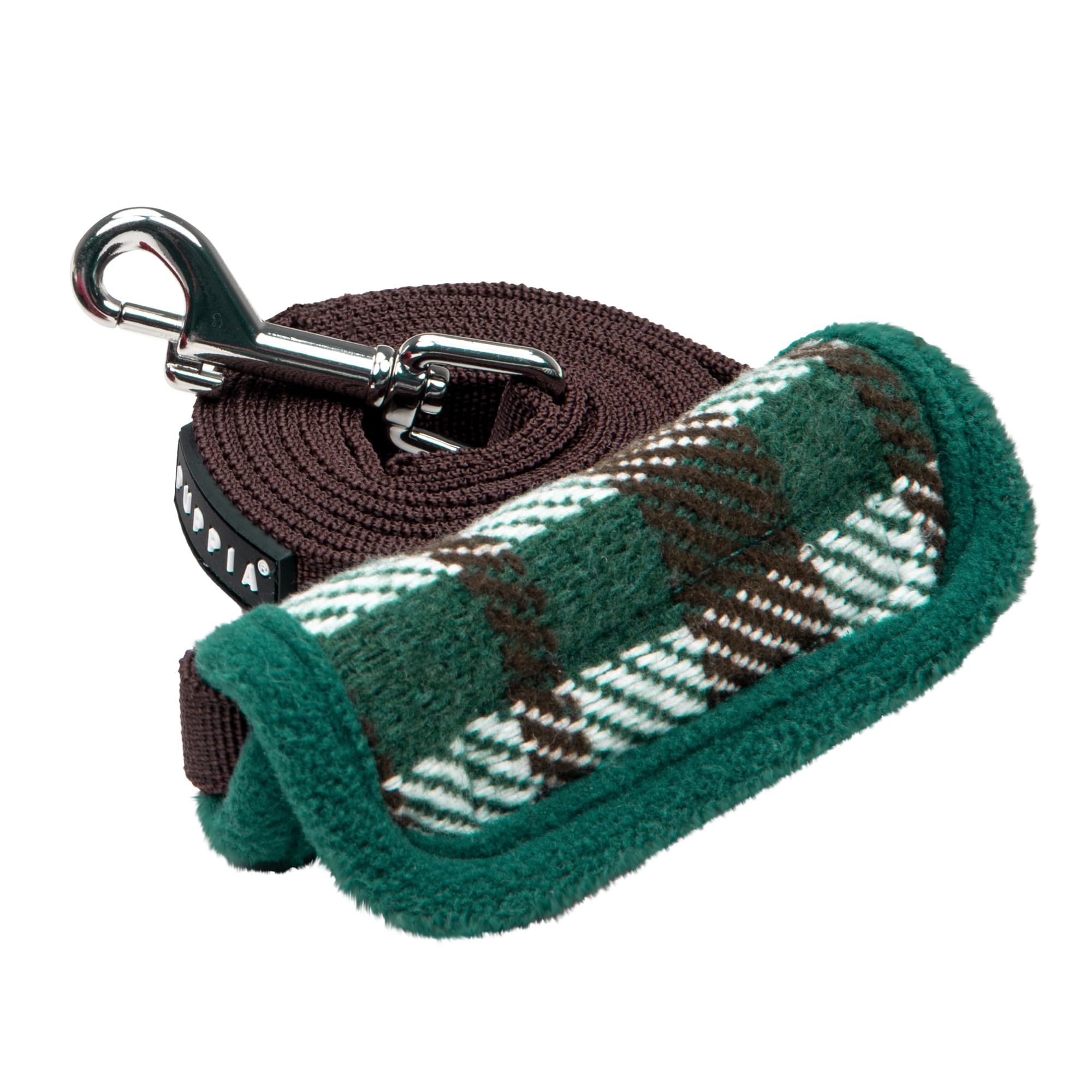 Puppia Festive Dog Leash Checkered Pattern for Small and Medium Dog Green, Medium