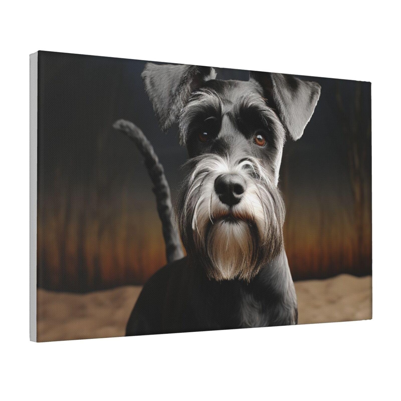 Framed Wall Art for Living Room Art Work, Animal schnauzer dog Picture Prints Modern Office Wall Paintings Poster Aesthetic Wall Decorations for Home Decor Ready To Hang 16"x24"