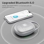 Monster S370 Ultra-Portable Bluetooth Speaker with Integrated Carabiner Clip, IPX7 Waterproof, 29H Playtime, Bluetooth 6.0, TWS Pair Clip-On Speaker for Outdoor, Hiking, Beach, Shower & Travel, Gray