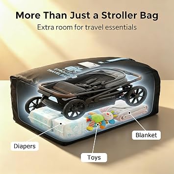 Mellbree Super Big Double Buggies Travel Bag Stroller Bag for Airplane XL | Travel Bag for Gate Check | Waterproof Oxford Fabric | Family Essential