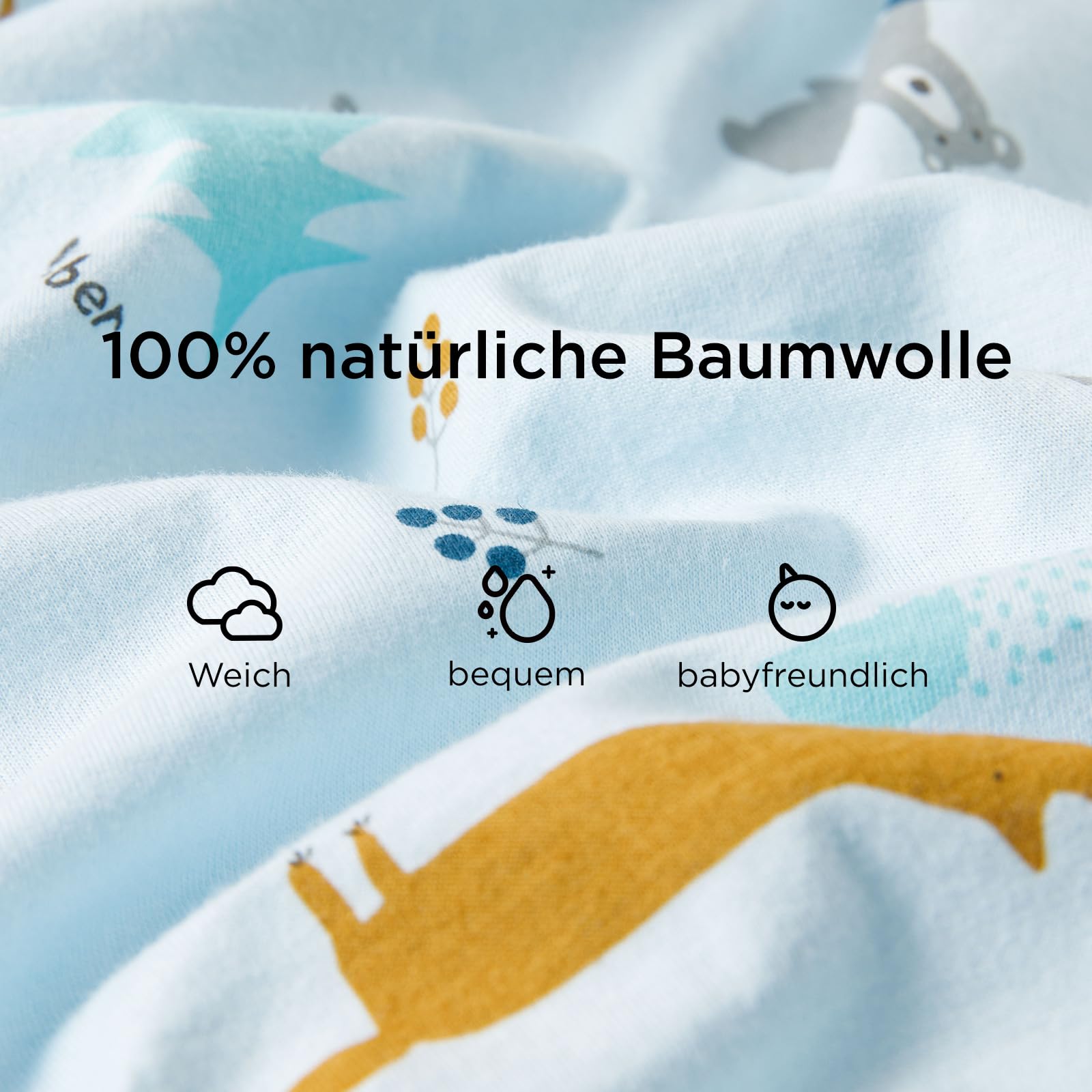 Duomiaomiao Sacco nanna estivo con gambe, 0,5 TOG, 100% cotone, coperta indossabile per bambini, 2-3 anni, elefante