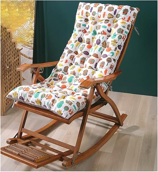 Amazon 両面生地折りたたみロッキングチェア ロッキングチェアクッション 椅子なし サンラウンジャークッション 長椅子クッション ロッキングチェア パッド 座り心地の向上 素敵なボール ワイドサイド構造 ロッキングチェア バンブーチェア ビーチチェアに適してい