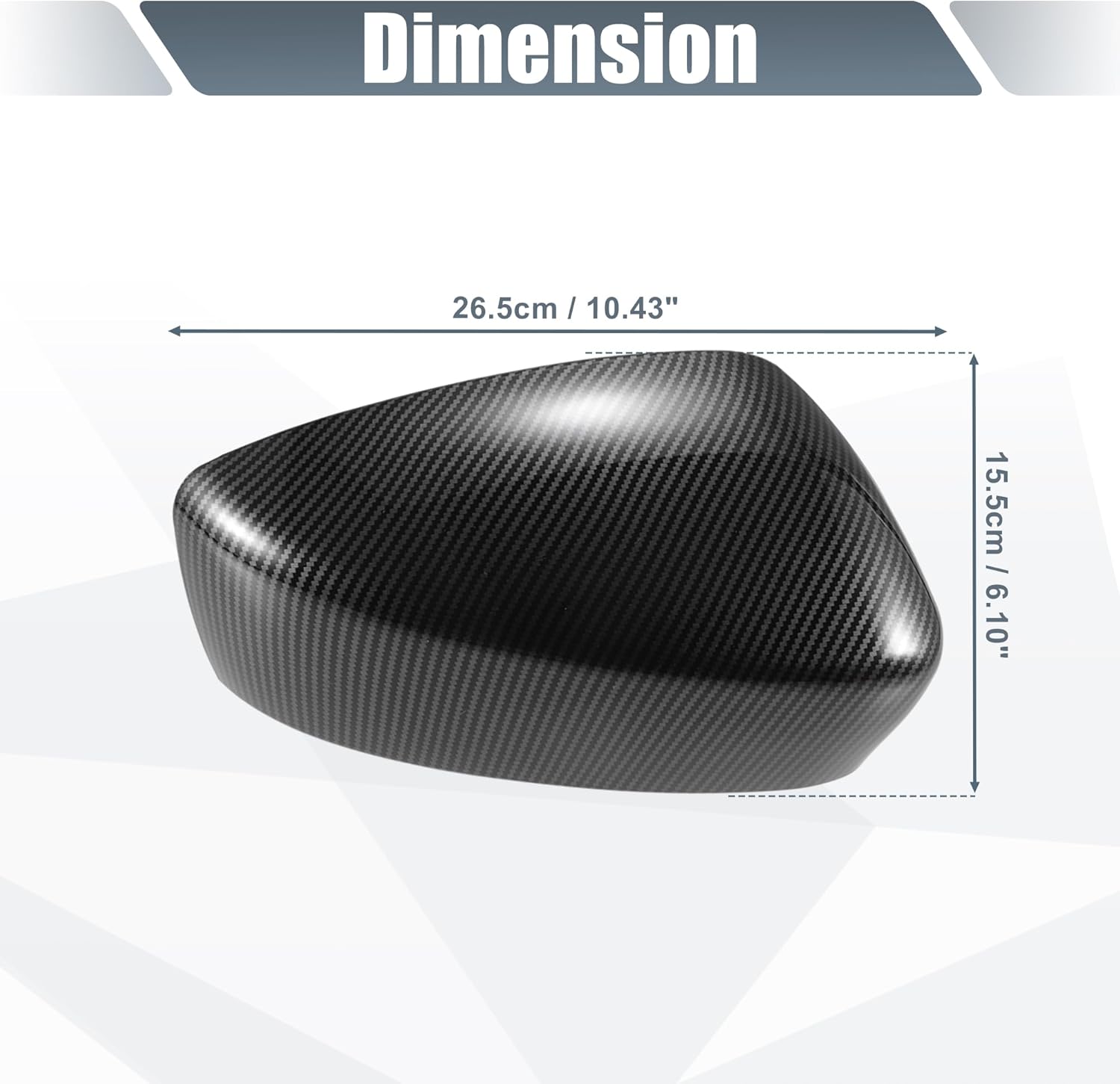 X AUTOHAUX 1 Pair Car Rear View Driver Passenger Side Mirror Cover Cap Overlay Black Carbon Fiber Pattern for Mazda 3 Axela 2014-2019 Mirror Guard Covers Exterior Decoration Trims