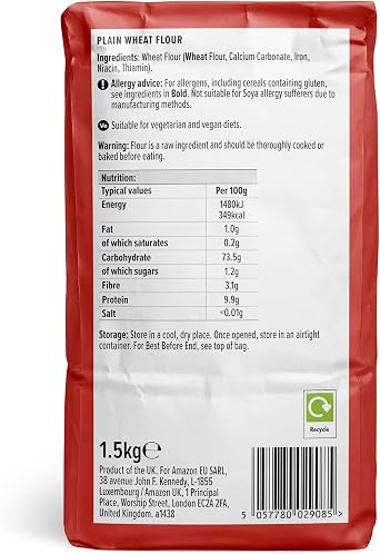 by Amazon Plain Flour, 1.5kg (Pack of 4)