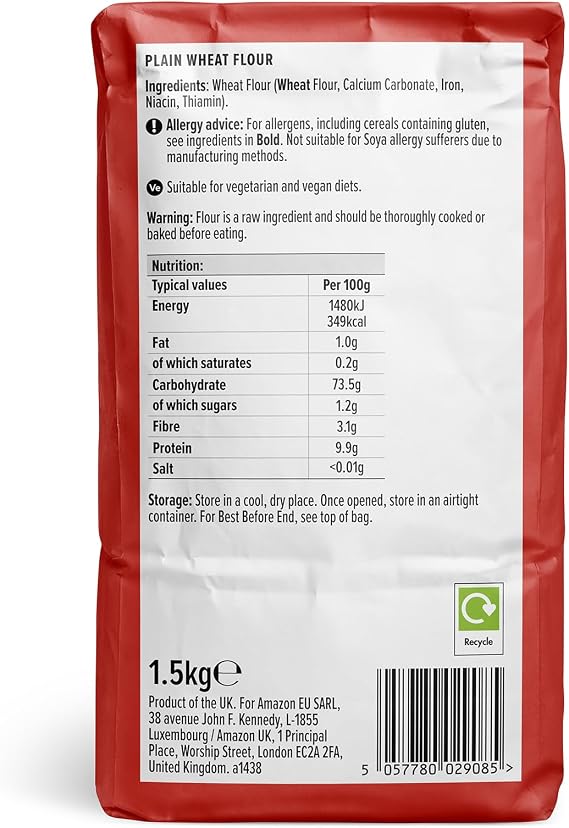 by Amazon Plain Flour, 1.5kg (Pack of 4)