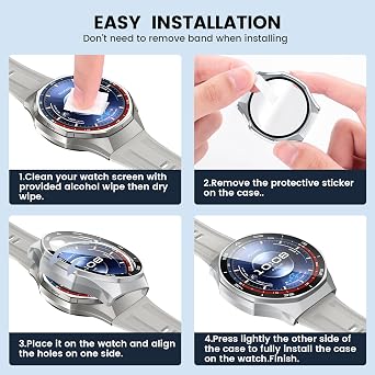 Neitra 2 Pack Hard PC Screen Protector Case for Huawei Watch GT6 pro 46mm