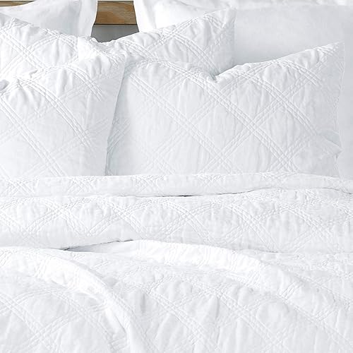 Miniatura 6 de Levtex Home - 100% lino delantero100% algodón parte trasera - Edredón King - Lino lavado - Blanco - Tamaño edredón (106 x 92 pulgadas)