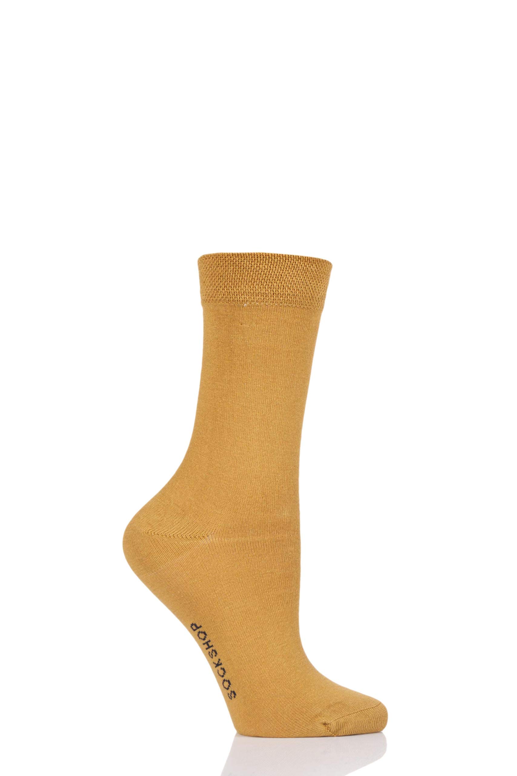 SockShop Ladies Colour Burst Vibrant Bamboo Socks with Smooth Toe Seams Pack of 1 Mellow Yellow 4-8