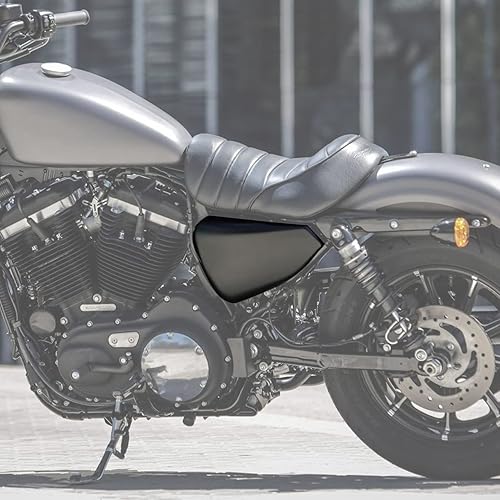 Miniatura 6 de TCT-MOTORPARTS Cubierta lateral izquierda de la batería negra mate para Harley Sportster XL883 1200 14-UP Iron Roadster Super Low Custom