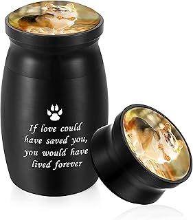 Personalized Photo 3 Inches Small Keepsake Urn for Pet Dog Ashes Aluminum Mini Cremation Urns Memorial Ashes Urn Miniature Burial Funeral Urns for Sharing Ashes-If Love Could Have Saved You