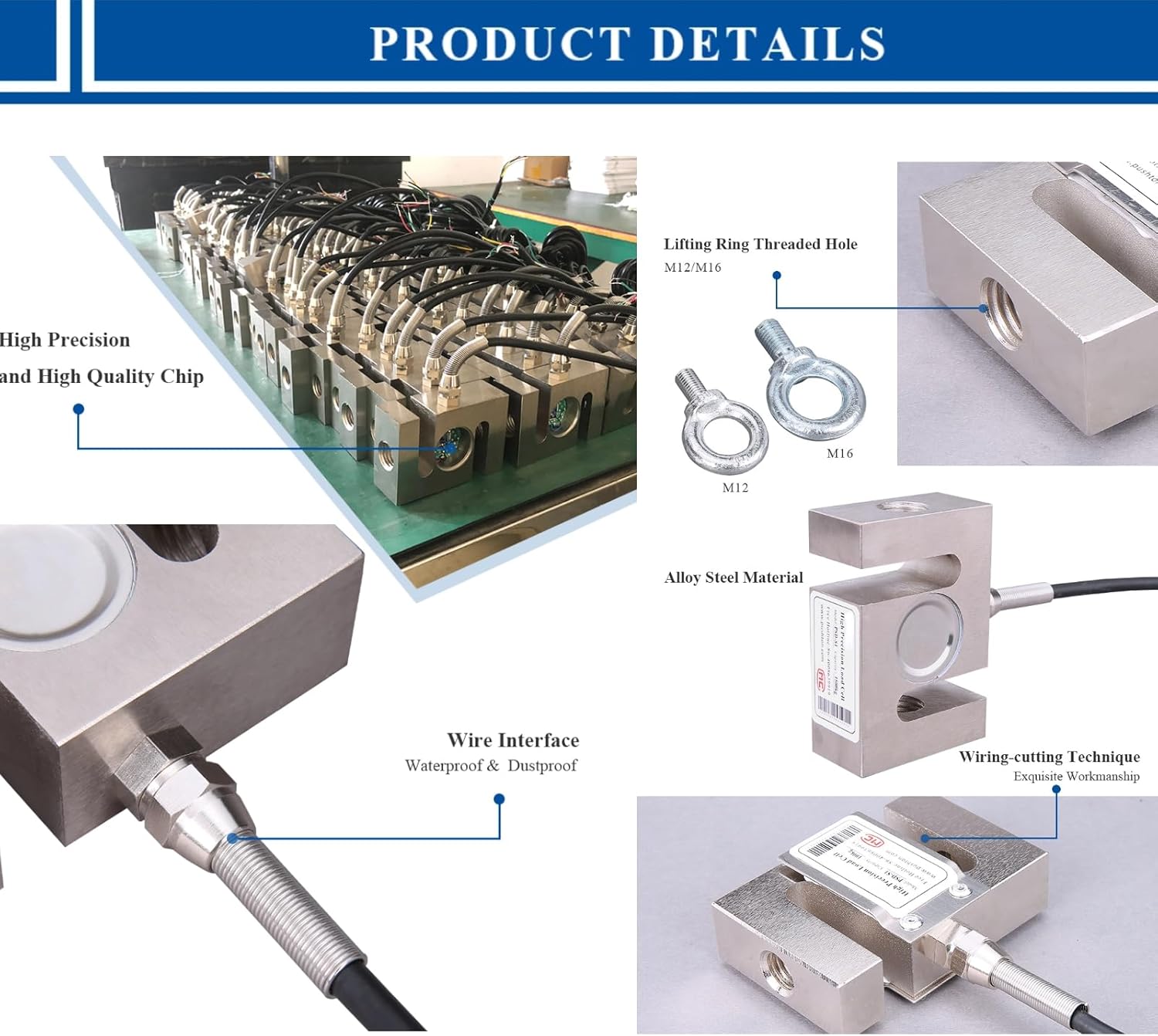Load Cell Weight Sensor PSD-S1 S Type Load Sensor for Electronic Kitchen Scale, 50/100/ 300/2000 KG(50kg)