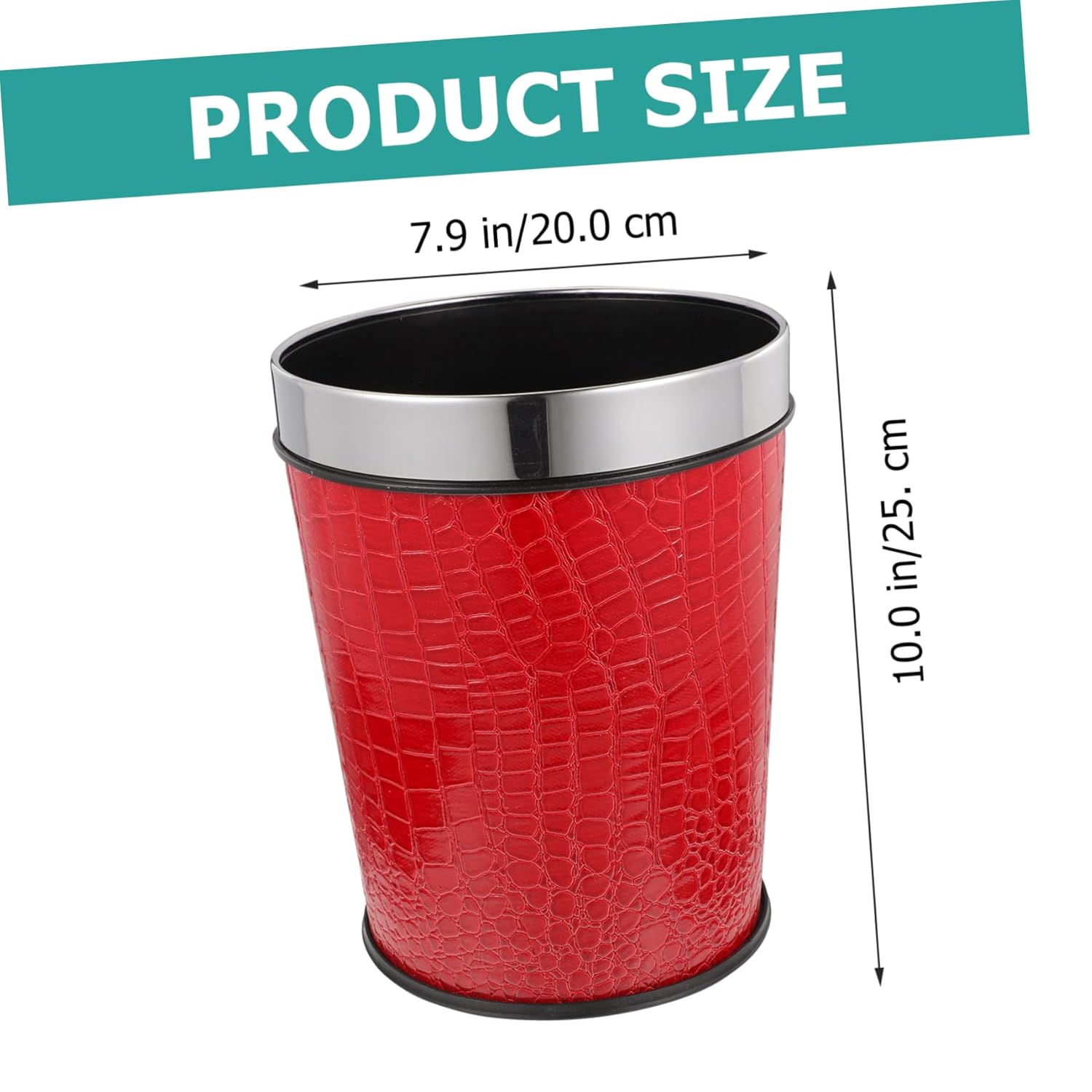 Lidless Retro Garbage Can Multi Use Household Waste Trash Bin for Office Bedroom and Bathroom Compatible with Standard Trash Bags
