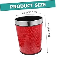 Vista 5 de Bote de basura de plástico rojo con cuero, 1.0 litros, para oficina y hogar