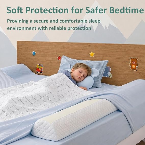 Shinnwa Bed Bumpers for Toddlers & Kids (2-Pack), Memory Foam Bed Rail for Adults, Bed Edge Safety Guard for Queen, King, Full Bed, Non-Slip Bottom, Machine Washable Cover