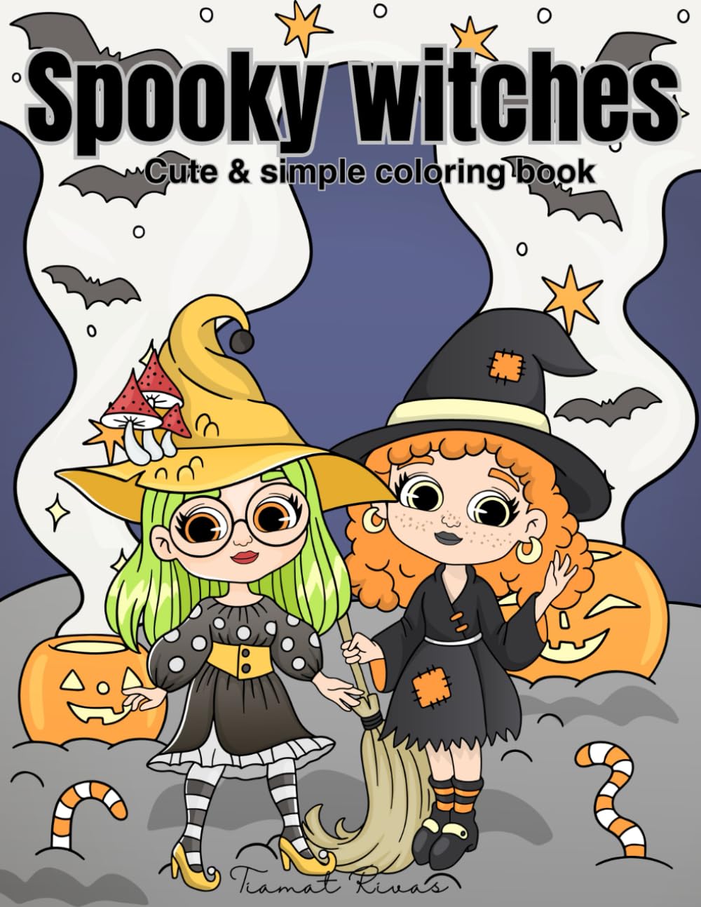 Spooky witches: Cute & simple coloring book