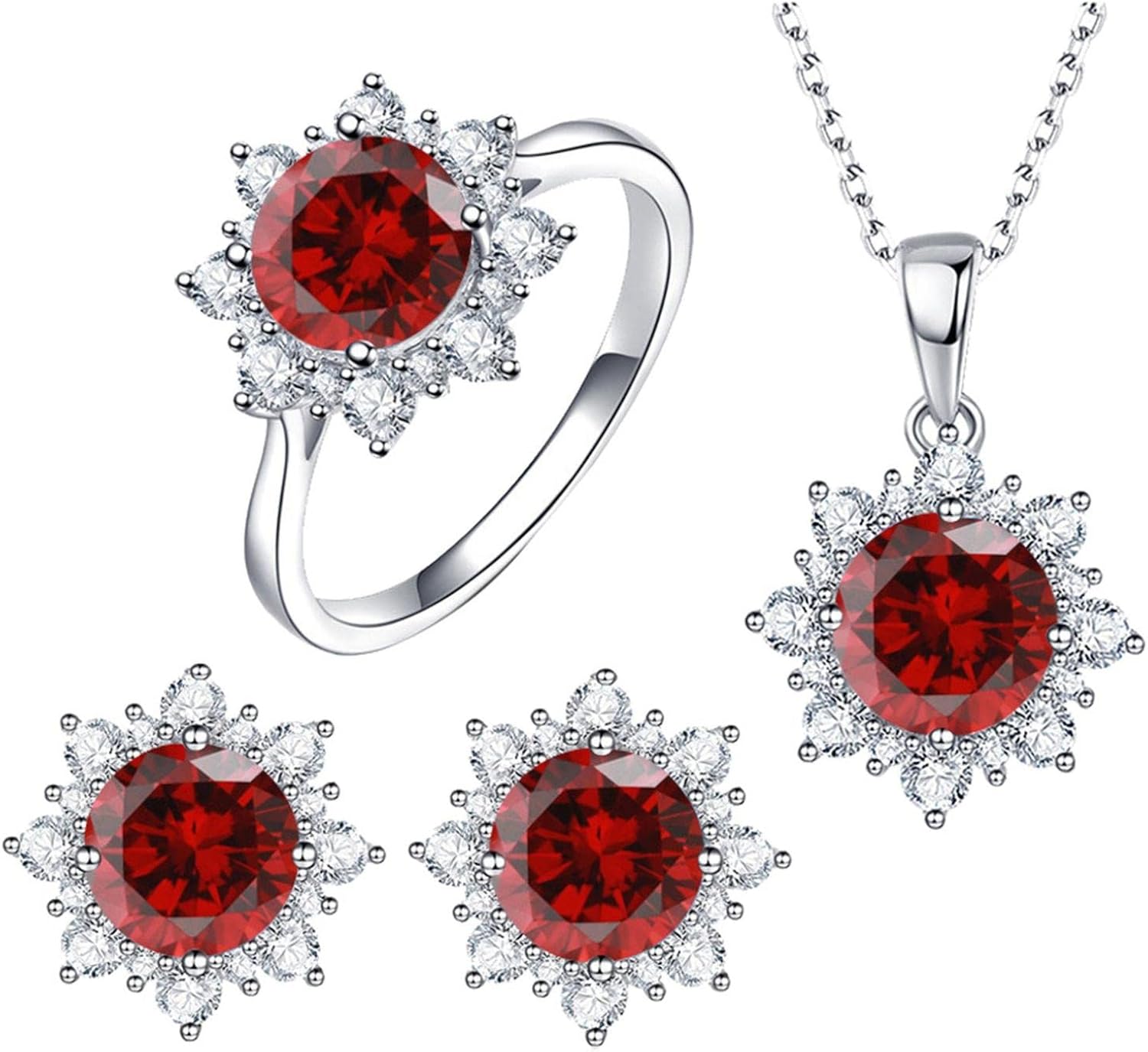 iLH Clearance Deals Necklace+Earrings Jewelry Set Womens Bohemia Mixed Style Diamond Gems Collar Chain Necklace Earrings