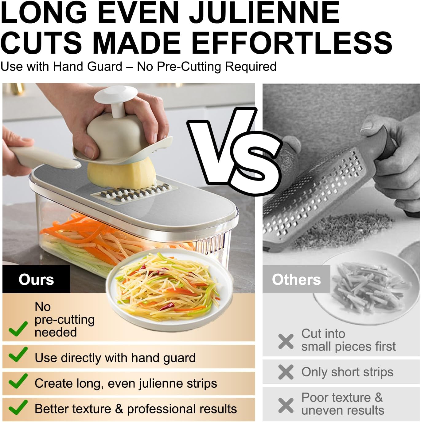Multifunctional Vegetable Slicer Grater with 6 Blades, Cheese Grater Hand Crank,Hand Guard & Storage Container, Drain Basket, Kitchen Chopping Shredder for Potato Carrot Cheese