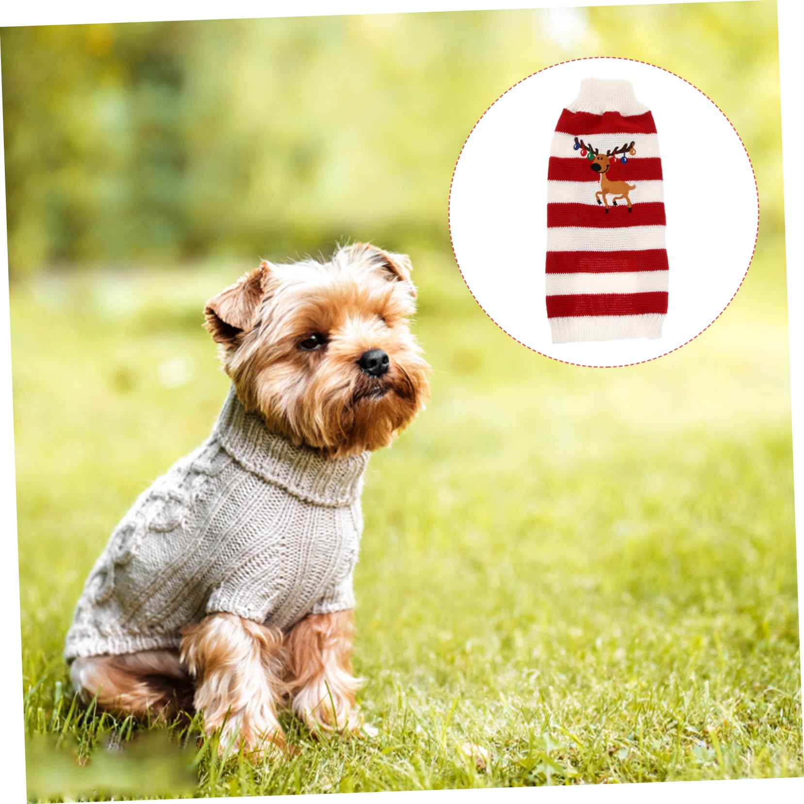 YARNOW Pull de Noël pour Chien Rouge sans Manches Motif Cerf Vêtement Hiver pour Animaux de Compagnie