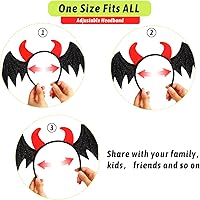 Vista 3 de CCINEE Paquete de 6 diademas de Halloween con elementos surtidos, diademas de disfraz de globo ocular, murciélago, araña, fantasma, calabaza