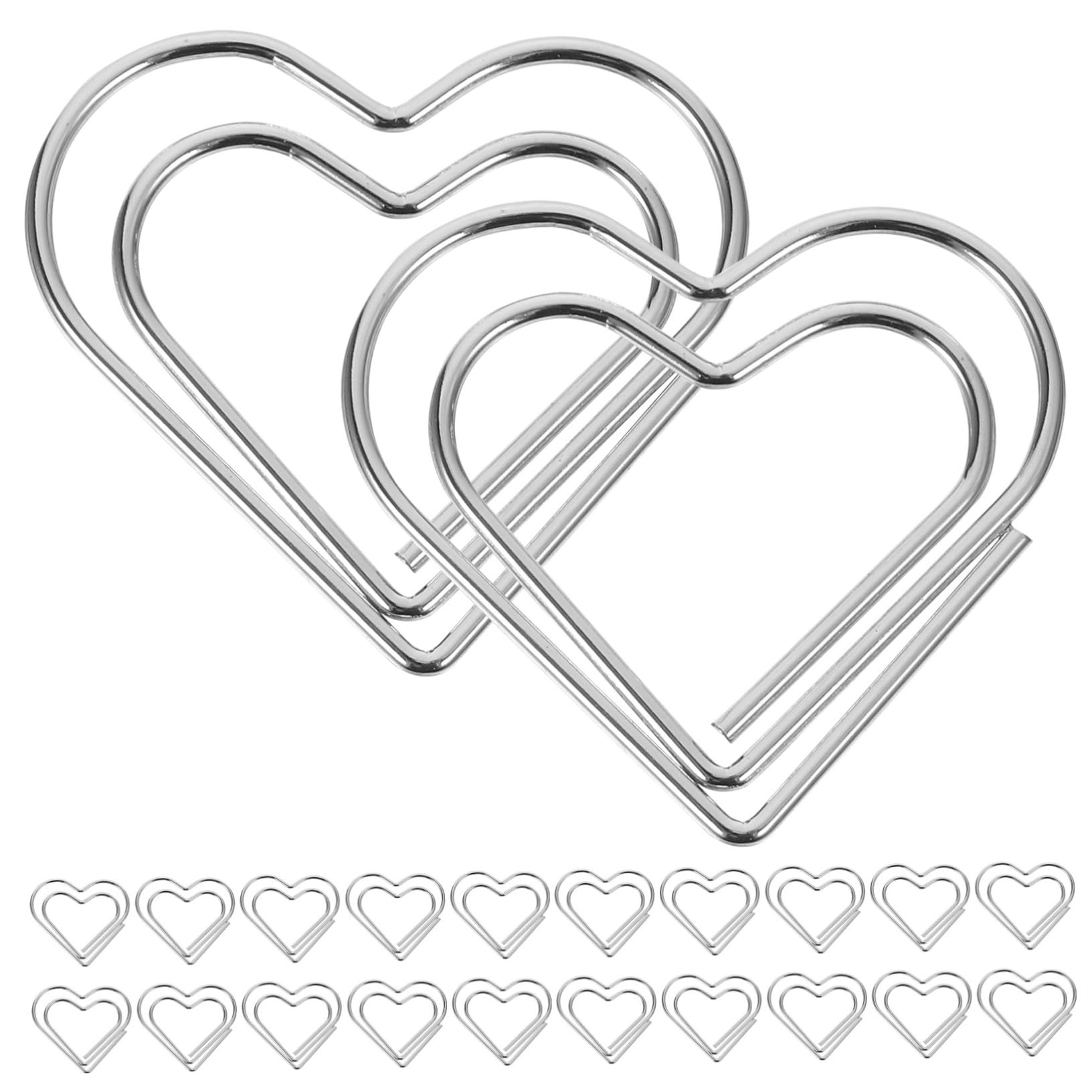 ARTIBETTER 4 Set Graffetta Piccole Clip Di Carta Ufficio Forma Cuori Fermagli Di Carta Cuore Graffette Metalliche Decorative Piccoli Fermagli Per Documenti Metallo Argento 100 Pezzi * 4