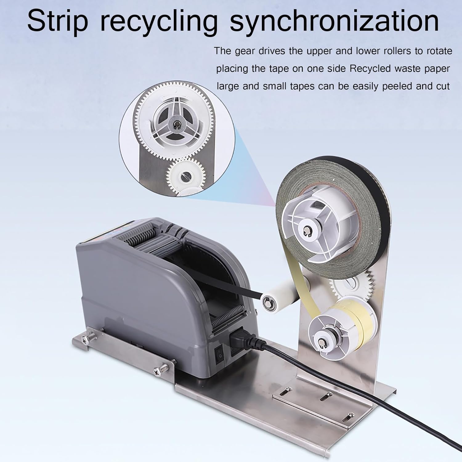 Dispenser automatico di nastro con staffa antiscivolo, erogazione e taglio simultanei, per larghezza nastro 6-60 mm e lunghezza massima di taglio 999 mm