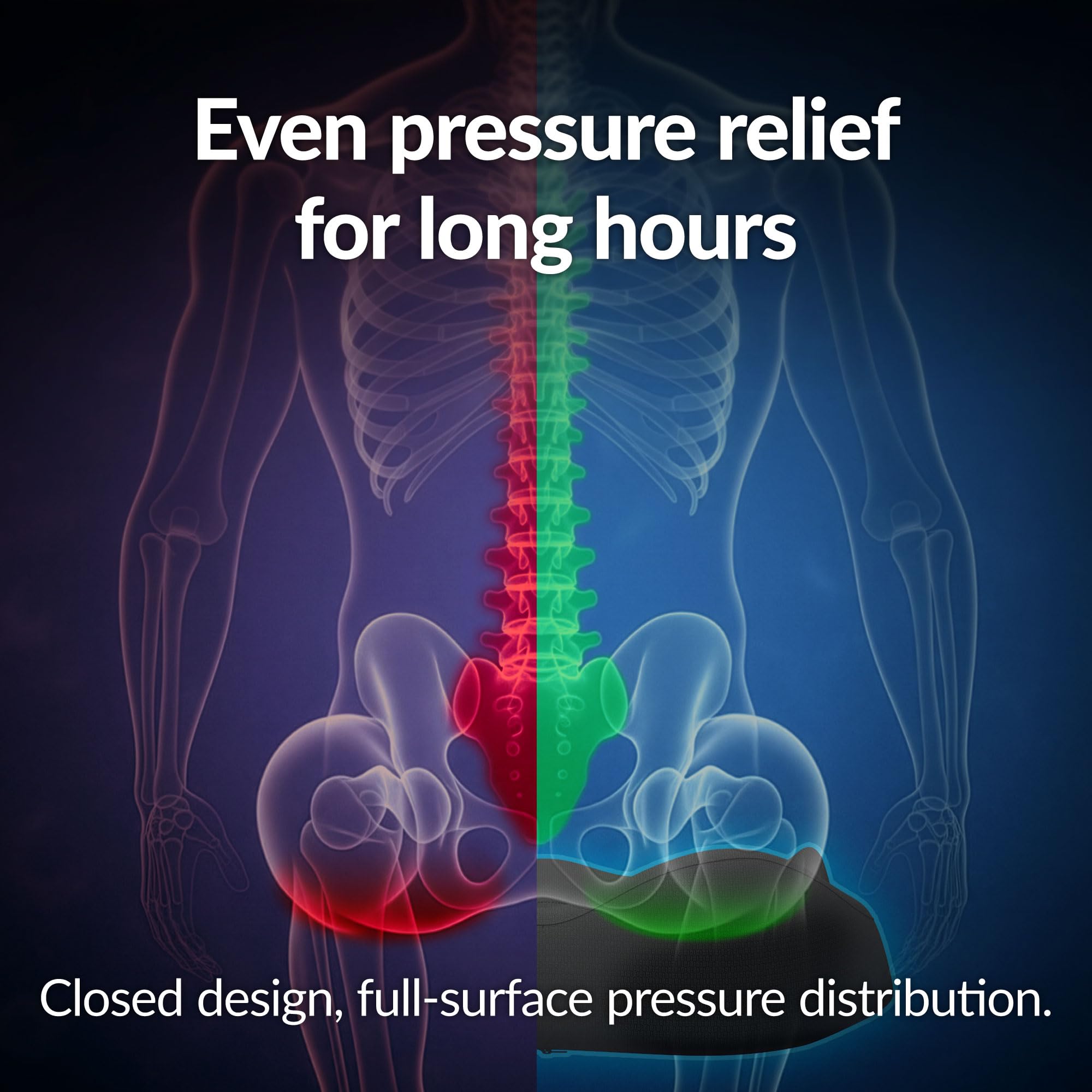 Everlasting Comfort Doctor Recommended Memory Foam Seat Cushion for Office Chairs Car - Ergonomic Office Desk Accessories - — view 2