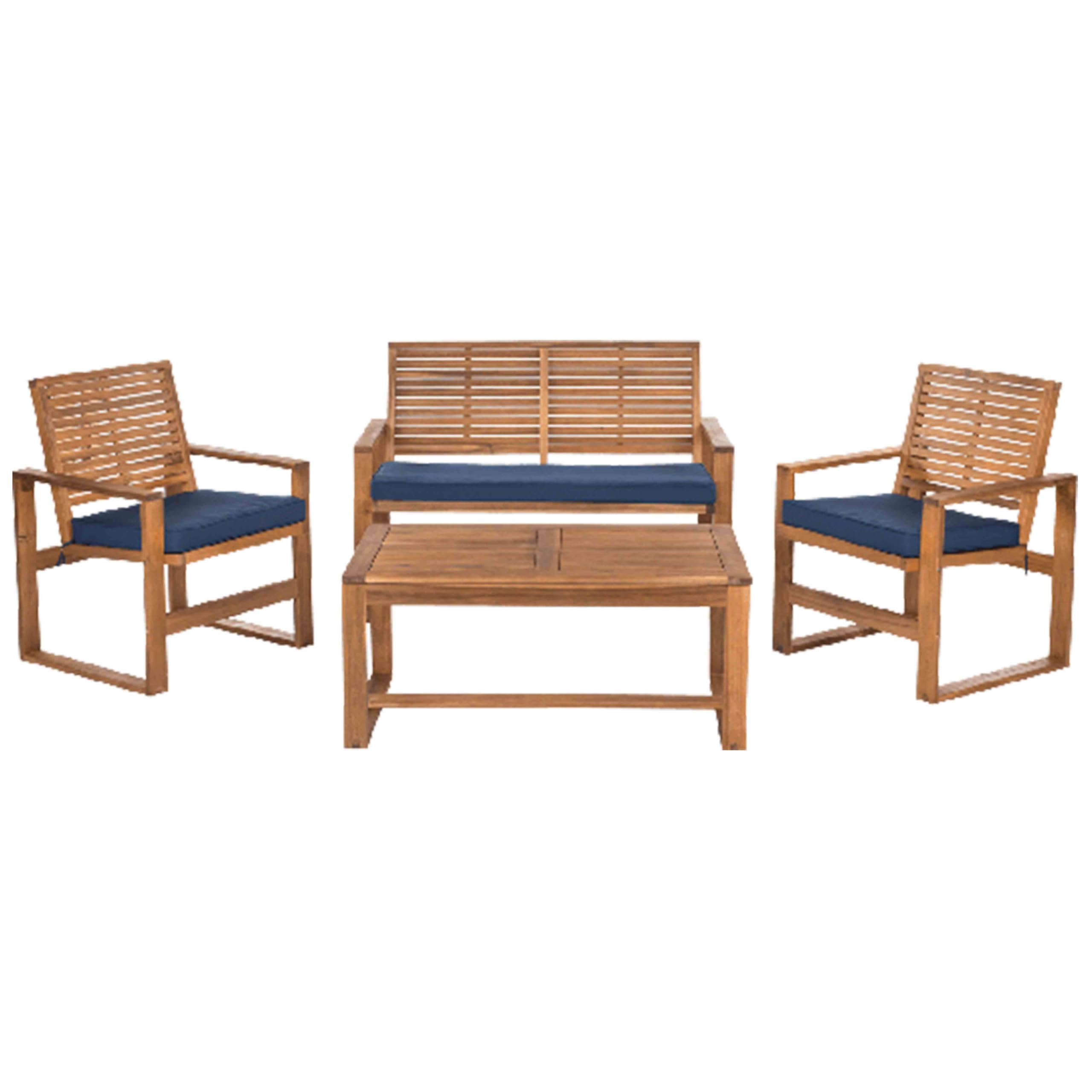 GRIZZLY FOAM 10cm Thick Waterproof Garden Seat Pads Cushions Indoor Outdoor Seat Pads Office Rattan Patio Chair Pad Ask Any Custom Size (16x16x4 inch) (Navy Blue, 17x19x2inch 43x48x5cm) — image 1