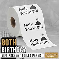 Vista 2 de Papel higiénico para decoración de cumpleaños número 80 para hombres y mujeres, diseño divertido, gran regalo de broma hilarante, ecológico, ultra