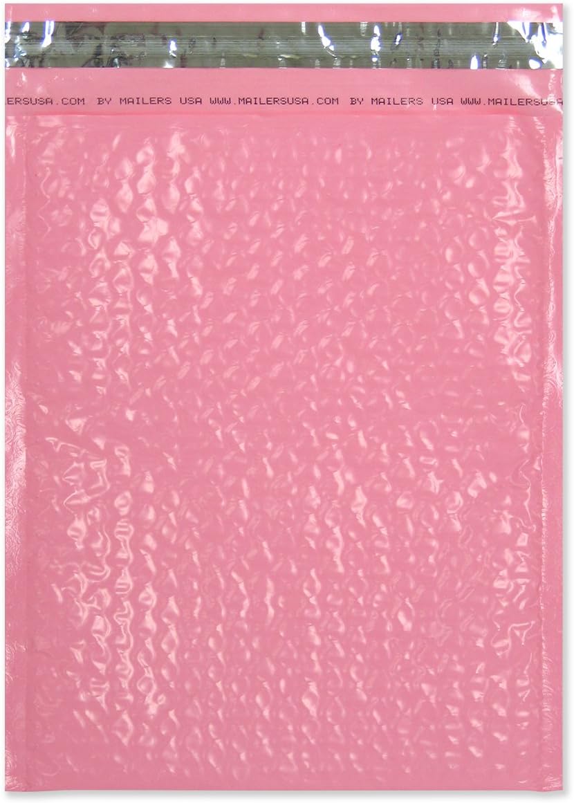 Light Pink Bubble Mailer, 4" X 7.25" 100 per case
