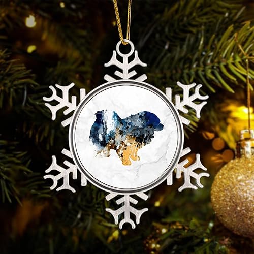 Miniatura 1 de Adorno de acuarela de perro Chow Chow Chow  Adorno de Navidad de copo de nieve  Chow Chow Chow Colorida silueta de perro, adornos de Navidad para