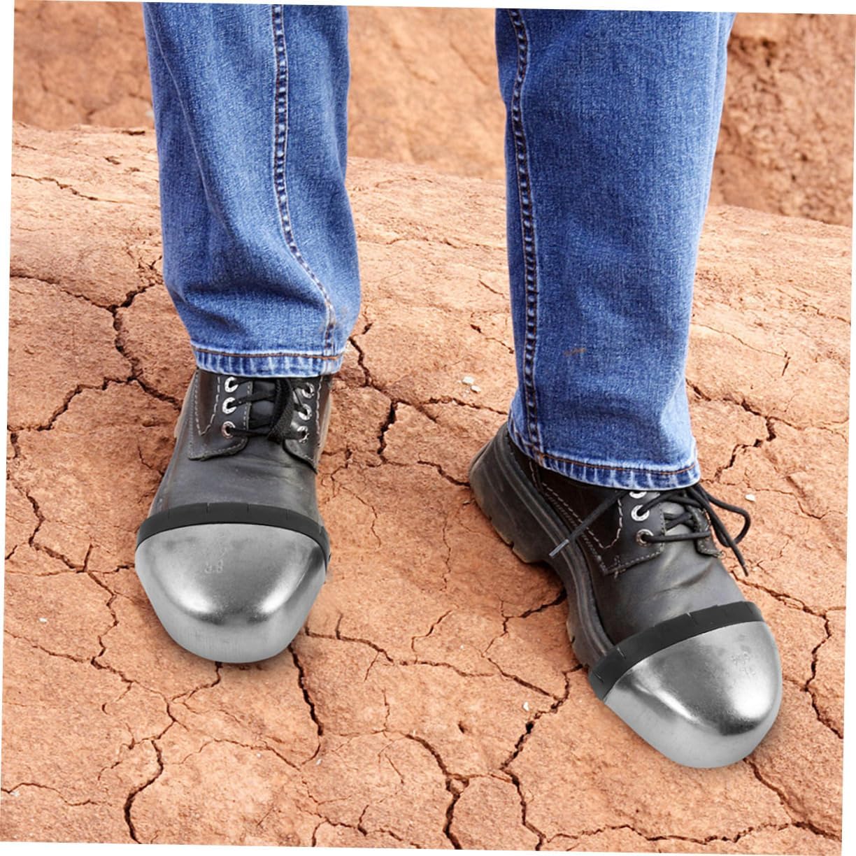 Cabilock 2Pairs Safety Toe Caps for Work Shoes Protective Covers for Work Boots Toe Guards with Enclosed Design for Extra Protection Easy to Install Safety Shoe Covers