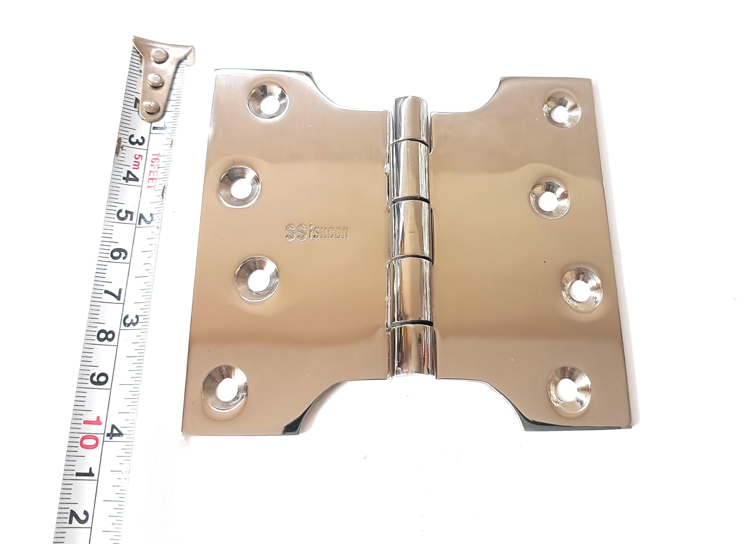 Ssiskcon Parliament Door Hinge Wide Throw Expandable Swing Clear Reversible Interior Exterior Nrp Mirror Polished 32 Stainless Steel 4 Inch x 2 Inch x 4 Inch with 8 Self Drilling Screws (Pack of 1)