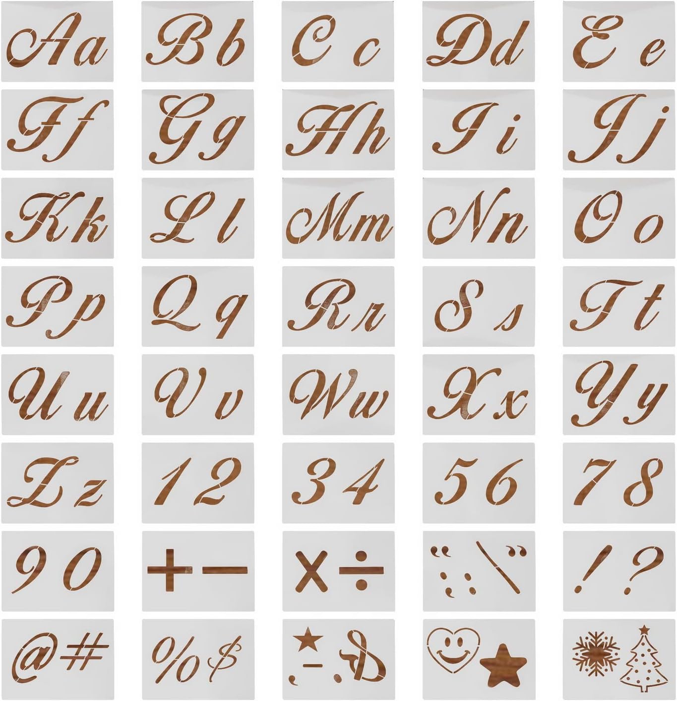 大注目 文字ステンシル ペイント用 アルファベット数字ステンシル 40個 再利用可能 カリグラフィーフォント