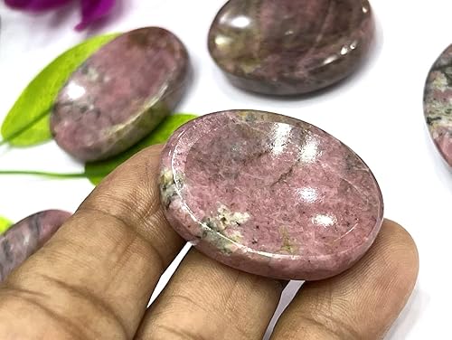 Vista 45 de GEMSCITE 5 piedras preciosas naturales, piedras para la preocupación del pulgar, cristal curativo de reiki, piedra de palma de bolsillo de energía