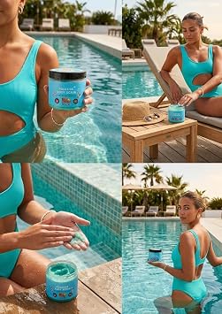 Mallows Beauty Poolside Body Scrub, Exfoliating Body Scrub for Glowing Skin Removes Dryness and Flakiness for Smooth and Radiant Skin