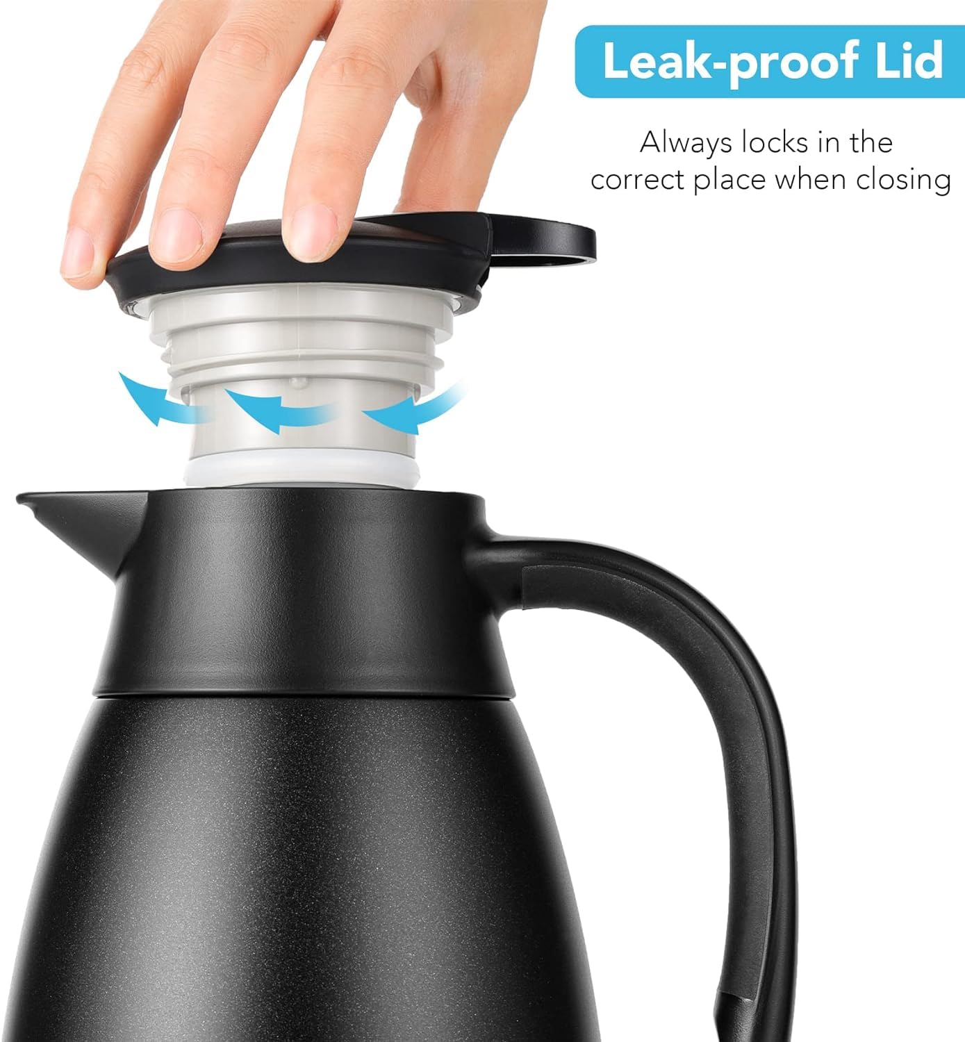 Tiken 2.5L Thermal Coffee Carafe Jug, Stainless Steel Insulated Vacuum Coffee Pot Flask for Tea Hot and Cold Drinks - Image 4