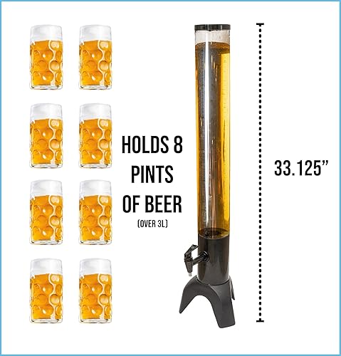Miniatura 2 de Torre de cerveza 3L Torre de cerveza l Dispensador de bebidas con grifo l Torre de cerveza apilable l Ahorro de espacio y dispensador de bebidas