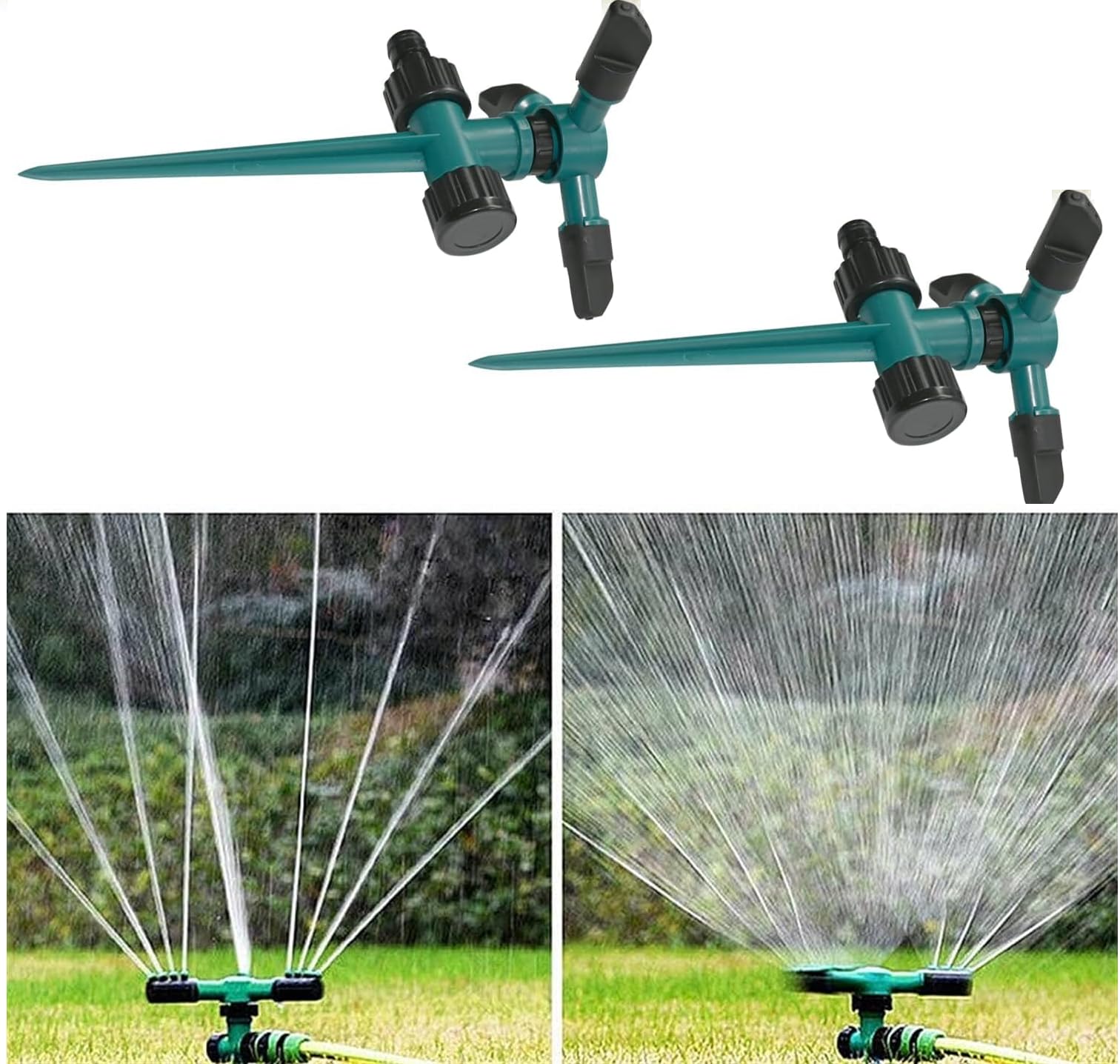 Kesi Ornaments Stick Garden Sprinkler 3 Arm and 4 Nozzles Rotating, Lawn Sprinkler for Yard, 360 Degree Rotation Water Garden Sprinklers Large Area Coverage,Garden Sprinkler Irrigation(Pack of 2) (B0D46S2XBQ) Amazon Price History, Amazon Price Tracker