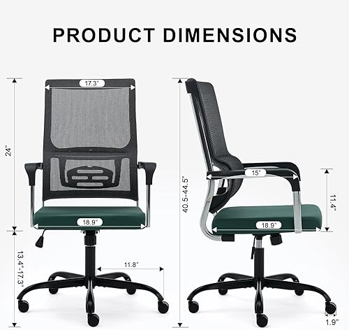 Miniatura 2 de Silla de oficina ergonómica con soporte lumbar y marco de metal, escritorio de computadora, silla ejecutiva gerencial, sillas giratorias de trabajo