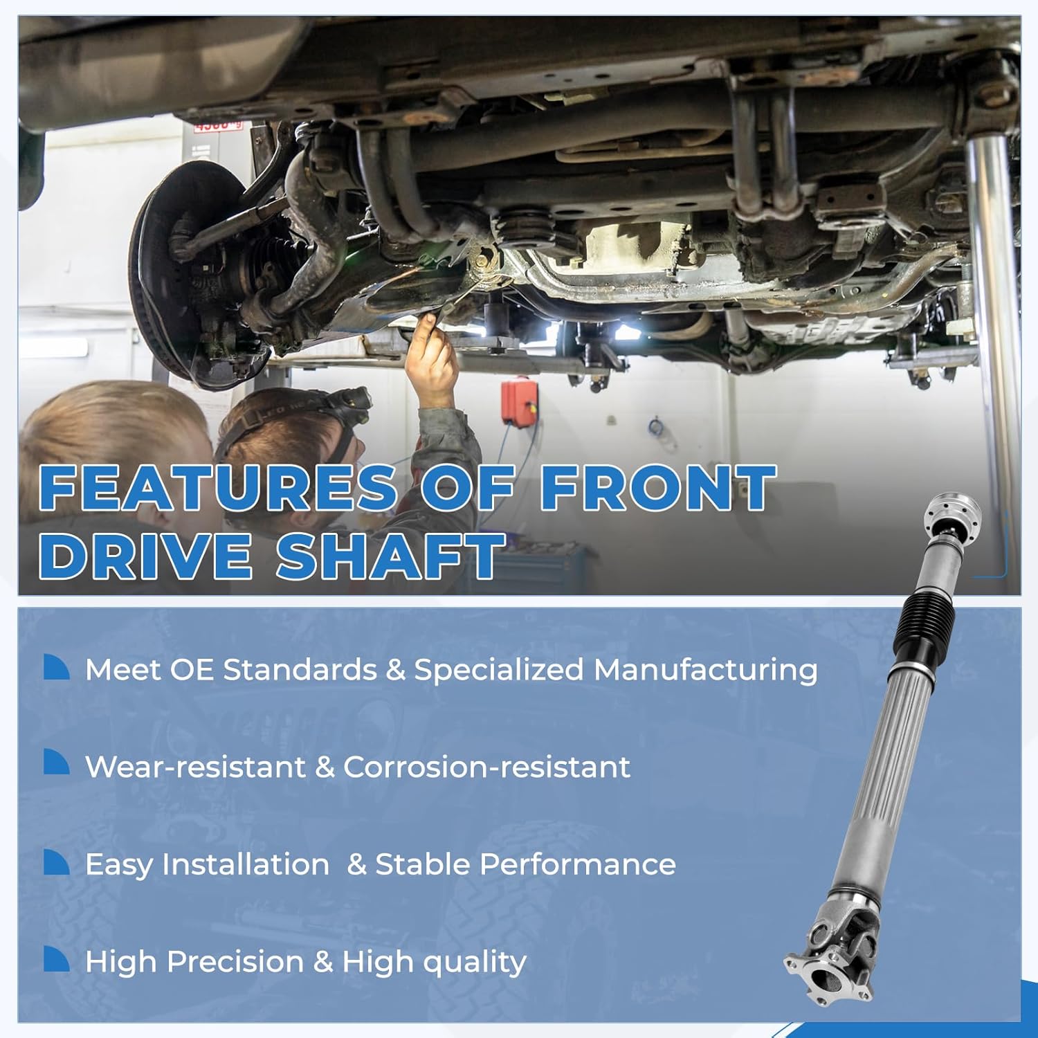 KAKSEY 52853319AC Front Drive Shaft, Compatible with Jeep Wrangler JK 2007-2017 3.6L/3.8L