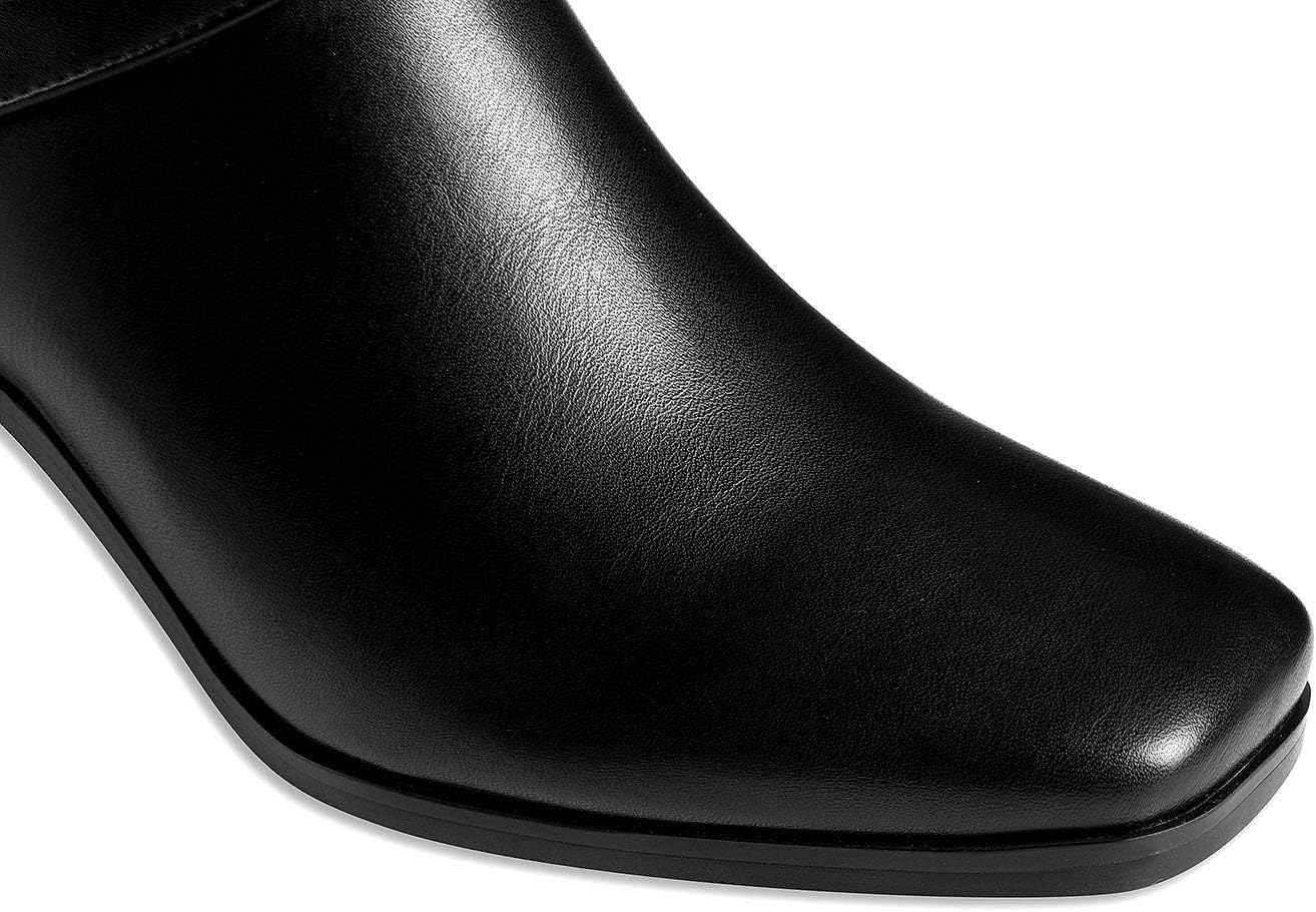 ANN CREEK 'Jumas' Women's Knee-high Square Toe Block Heel Crisscross Buckle Straps Cowboy Riding Boots - Image 5