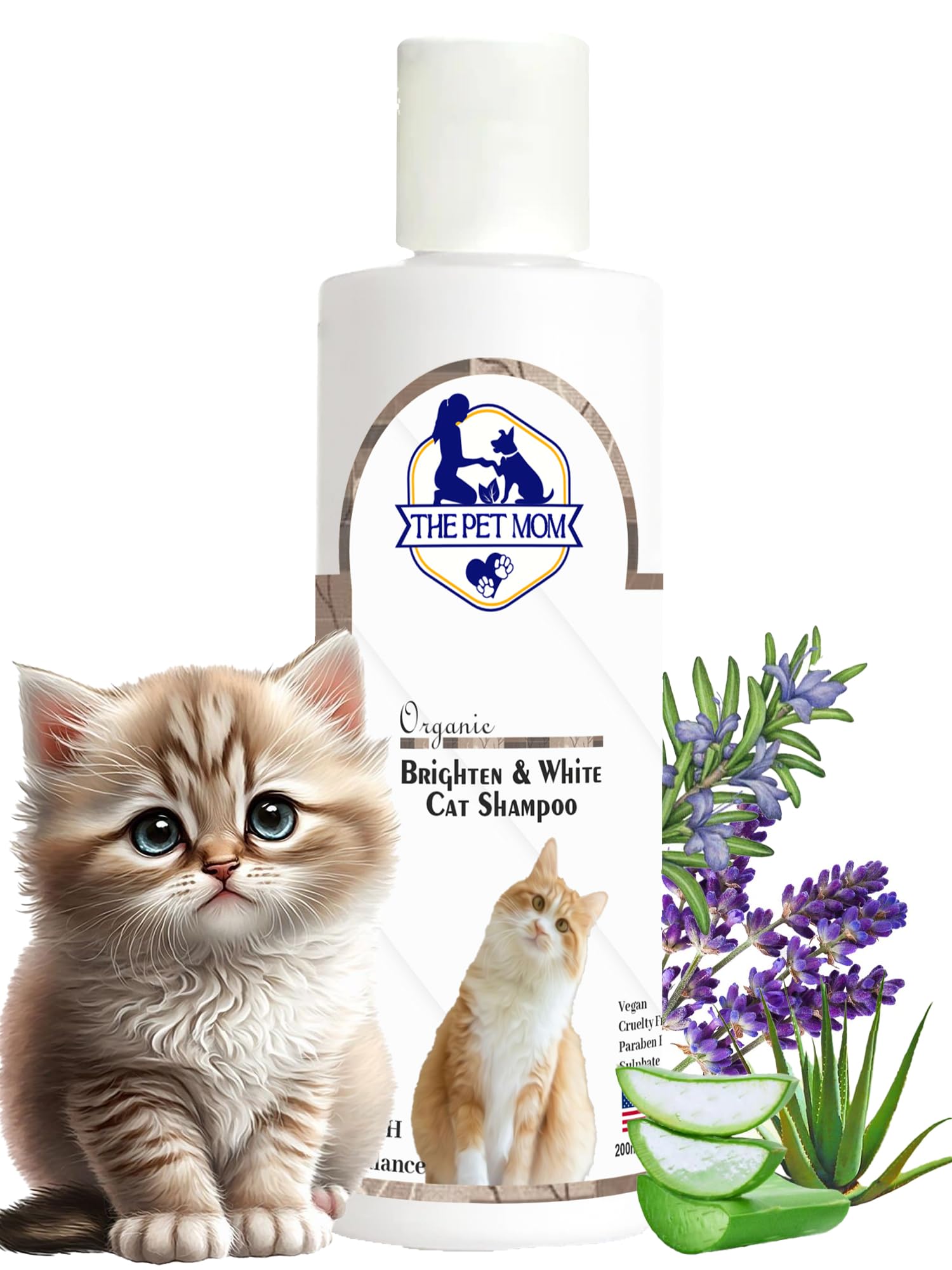 The Pet Mom Organic Brighten & White Cat Shampoo for Deep Clean, Softens & Conditions Hair, Help in Maintain Cat Hair Colour | Coat Wash Cat Shampoo for All Cat Breed – 200ml (B0CRWZLHDD) Amazon Price History, Amazon Price Tracker