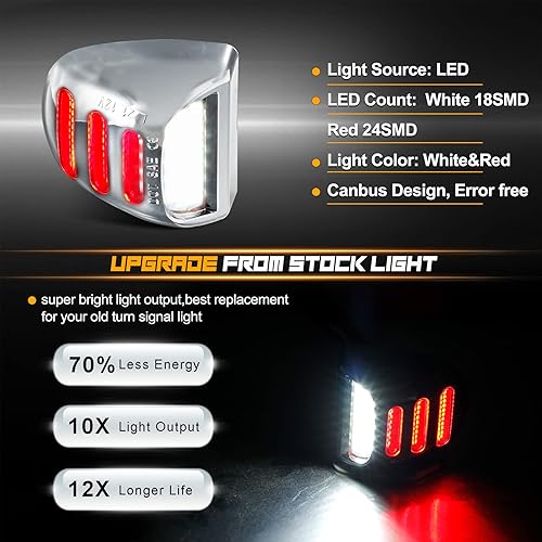 Miniatura 2 de RUXIFEY Luces LED cromadas para matrícula, tubo de neón rojo, compatible con Chevy Silverado GMC Sierra 1500 2500 3500 HD Yukon XL Cadillac Escalade