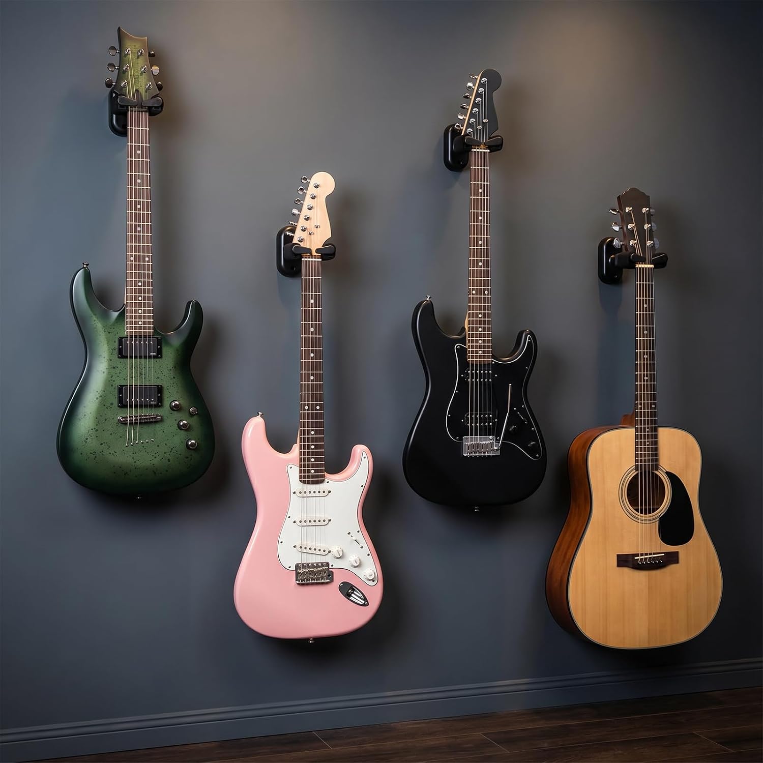 AODSK 3 Pack Auto Lock Guitar Wall Mounts for Acoustic, Bass, Ukulele