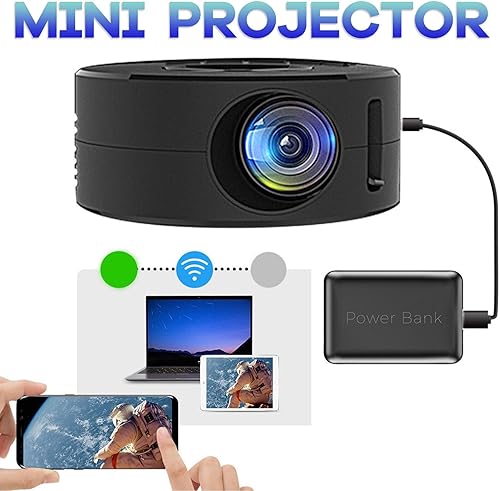 Miniatura 7 de Joyzan Mini proyector, Full HD compatible con video al aire libre película LED pequeño cine en casa teléfono nativo 1080P portátil con cable