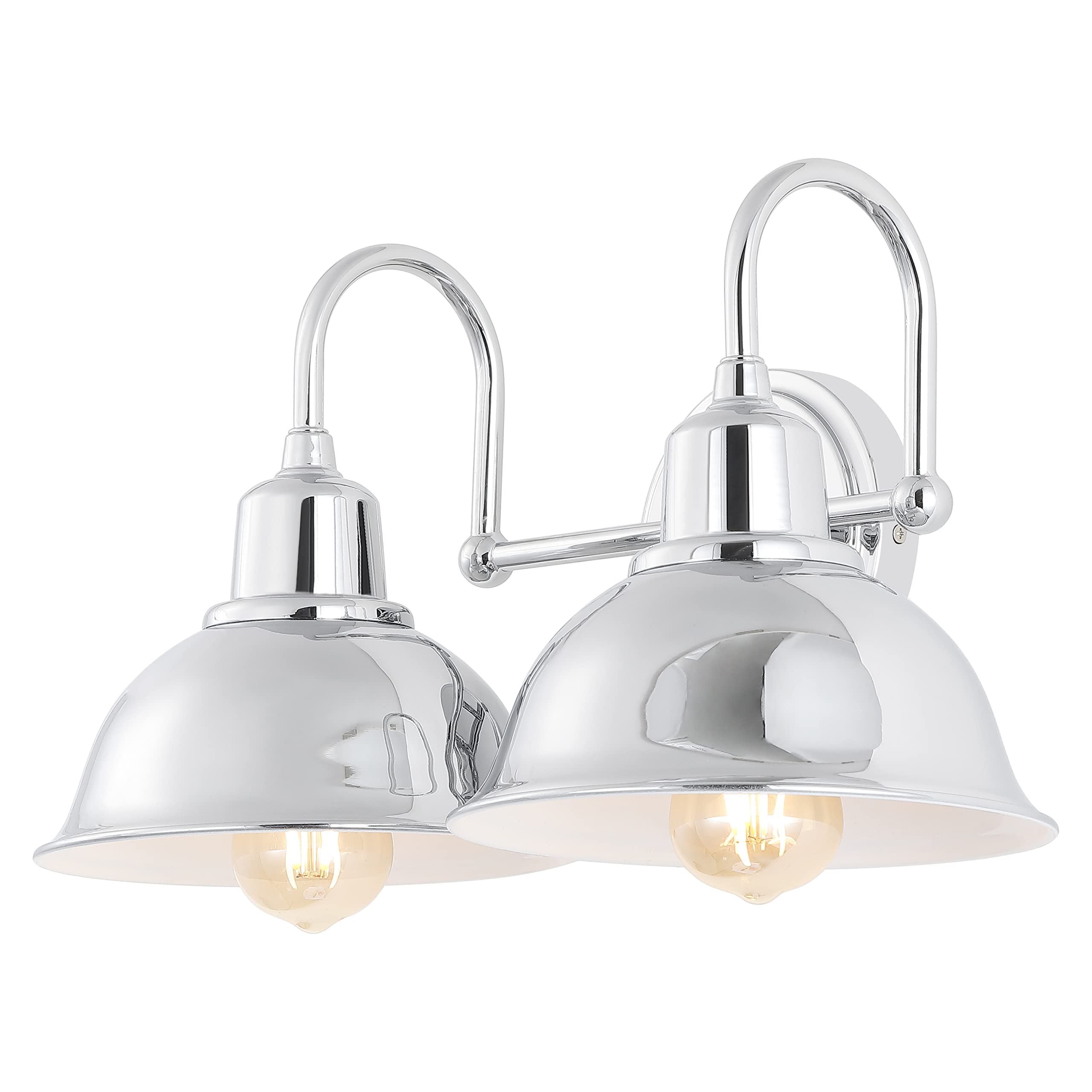 JONATHAN Y Frisco 17.25" Farmhouse 2-Light Metal Vanity, Chrome