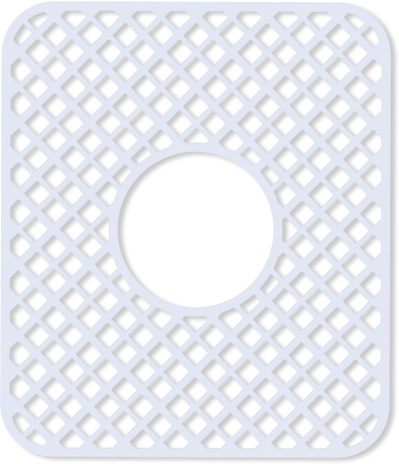 2 Pack Silicone Sink Protector for Kitchen Sink, Trellis Pattern 13 x 11 inches Sink Grid Mat Silicone Protectors, Center Drain, Red