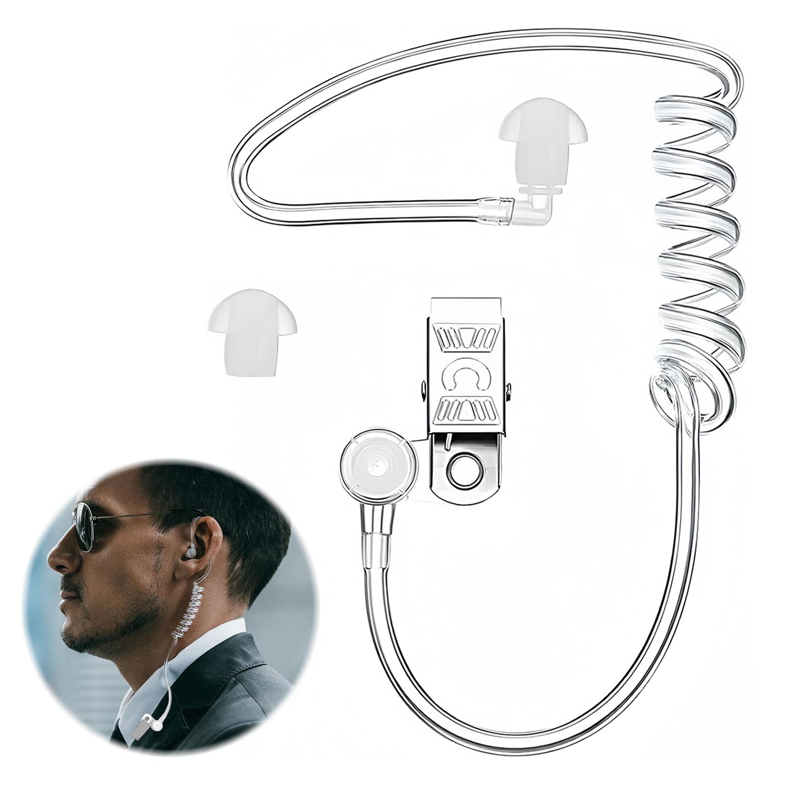 Tubo di Ricambio per Auricolari a Bobina Acustica Trasparente, Suono Cristallino e Comfort per Cuffie Radio a Due Vie, Compatibile con Walkie Talkie, Design Ergonomico in Silicone di Alta Qualità